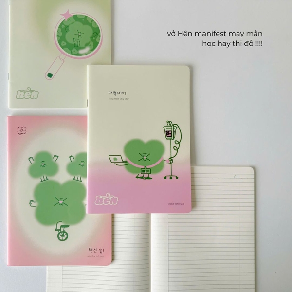 Combo 3 Vở kẻ ngang 100 trang 80gsm Hên