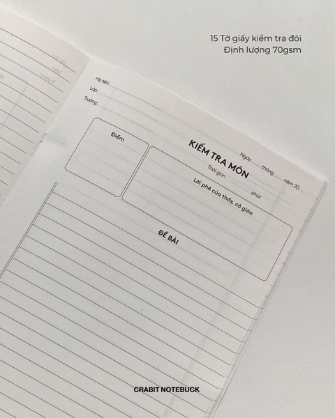 Giấy kiểm tra 15 tờ đôi Chấm bi - Xanh Be