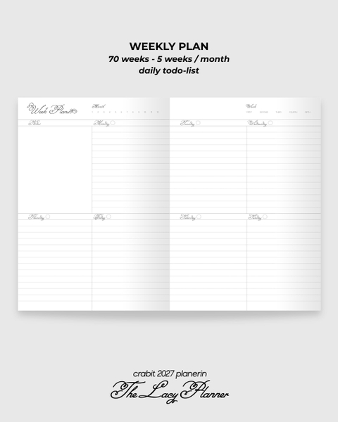 Sổ Planner 2027 14 tháng Framework Lacy Planner Xanh