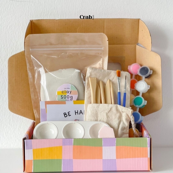 Box làm đất sét tự khô - Be Happier Clay Craft Box - Box cho 2+ người (1000g)