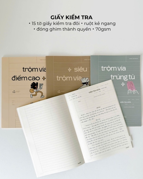 Giấy kiểm tra kẻ ngang Trộm vía - Trúng tủ