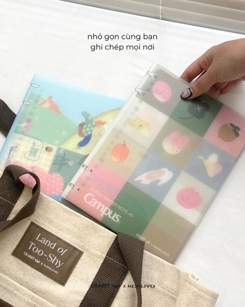 Sổ còng 4 lỗ kẻ ngang B5 80 trang Crabit x Kokuyo Land of Too-shy 2 - Cư dân