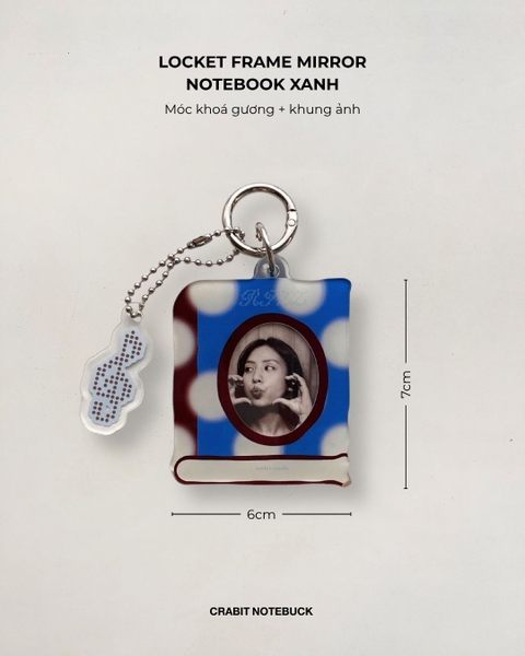 Móc khoá photo frame & gương Polka Dot Chấm bi Locket Frame Mirror