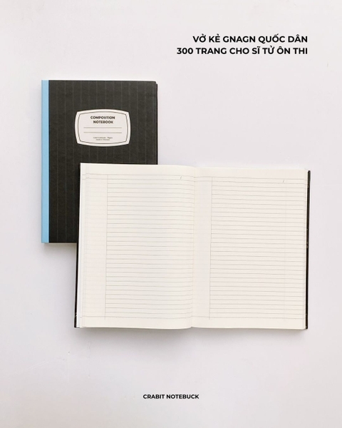 Vở bìa cứng 300 trang kẻ ngang 70gsm Trộm Vía - Xanh Biển