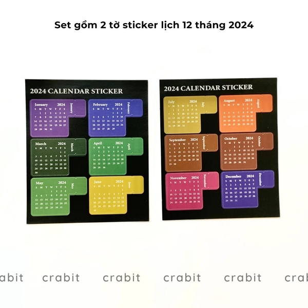 Sticker lịch Calendar 2024