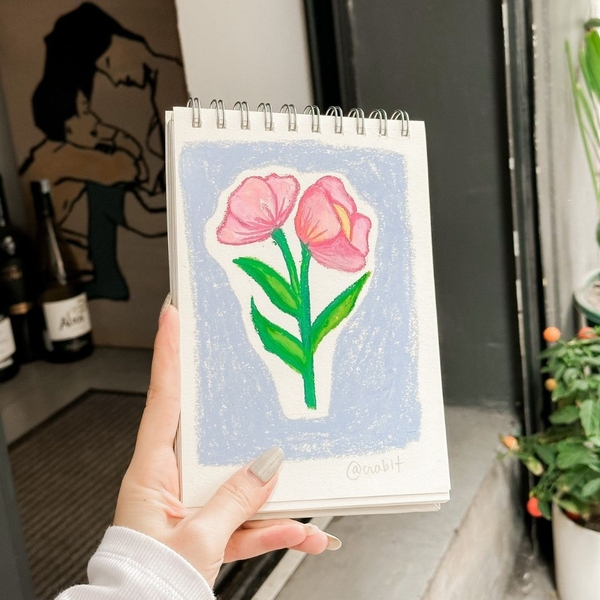 Sổ Sketchbook lò xo A5 ngang - Xanh