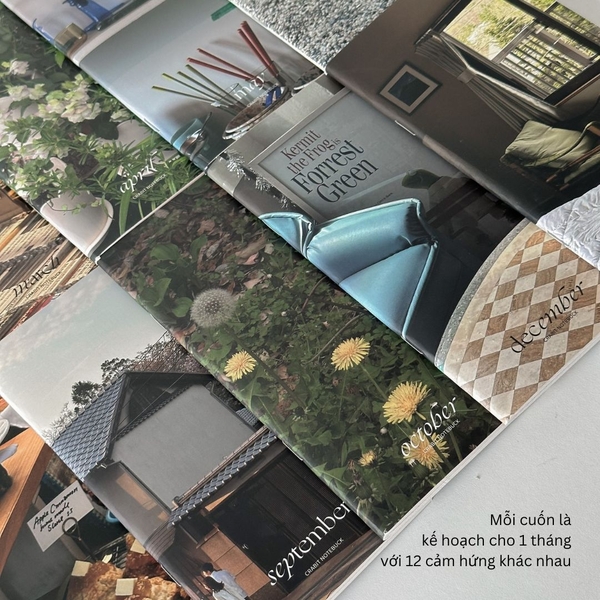 Sổ lịch 2024 handy 12 cuốn kế hoạch từng tháng daily planner