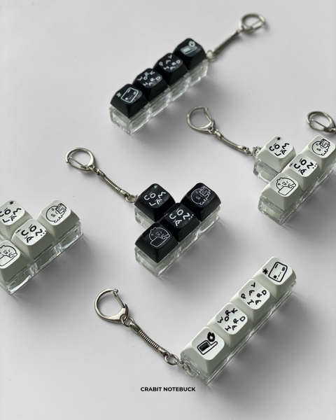 Móc khoá keycaps 4 phím Chăm chỉ