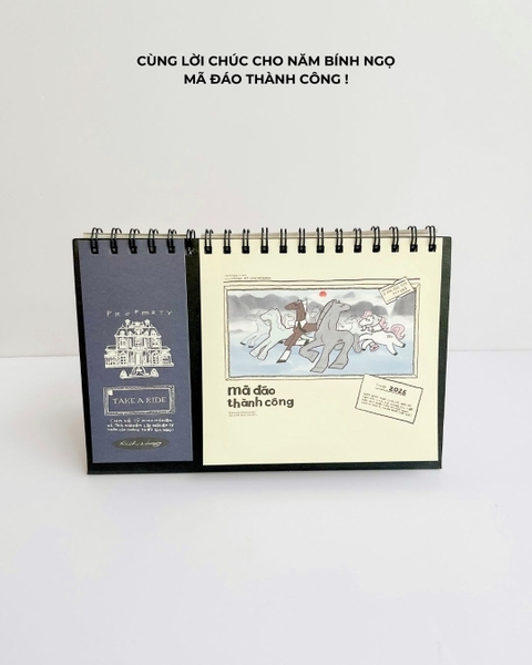 Lịch để bàn 2026 Crabit Calendar - Ngựa Ngựa