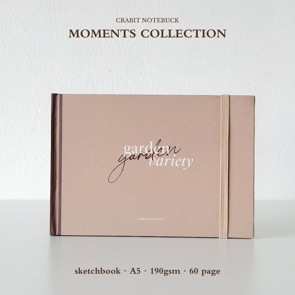 Sổ sketchbook A5 190gsm Moments Collection - Garden trơn nâu