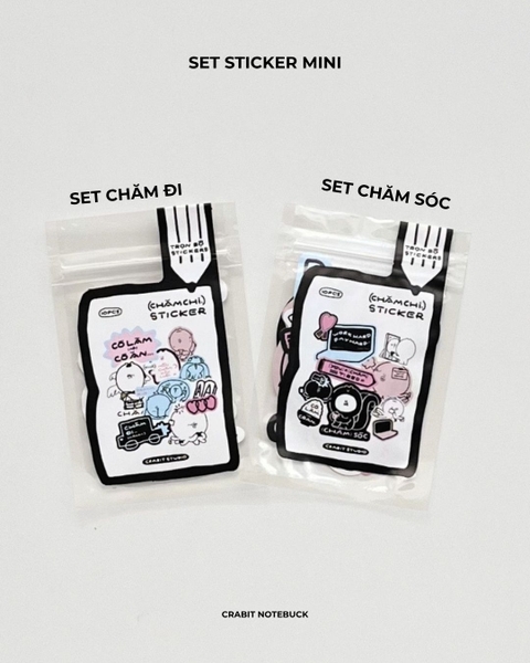 Set 10 miếng Sticker Mini Chăm chỉ - Set Chăm đi