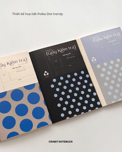 Combo 3 Giấy kiểm tra 15 tờ đôi Chấm bi