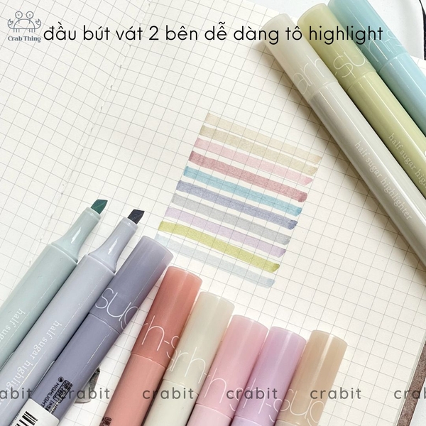 Bút highlight Half Sugar dùng vẽ tranh, đánh dấu