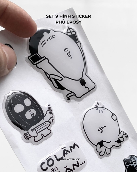 Set sticker eposy Chăm chỉ