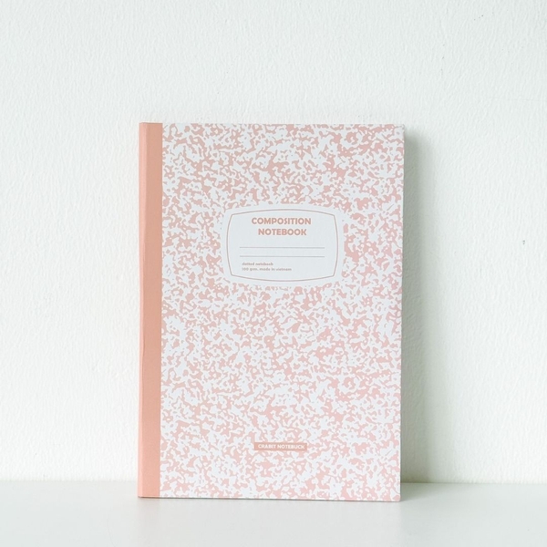 Vở dot 140 trang tặng kèm sticker Composition Collection - Hồng Peach