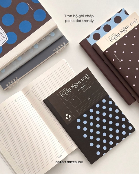 Combo 3 Giấy kiểm tra 15 tờ đôi Chấm bi