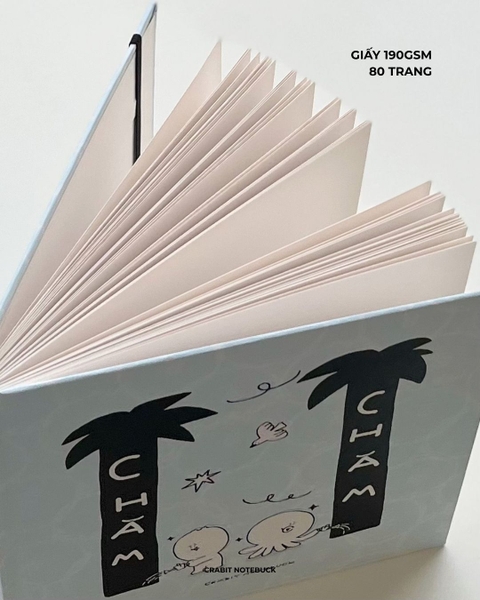 Sketchbook vuông 190gsm 80 trang 21x21cm Chăm chỉ - Xanh