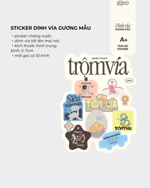 Sticker Dính Vía Gương Mẫu A+
