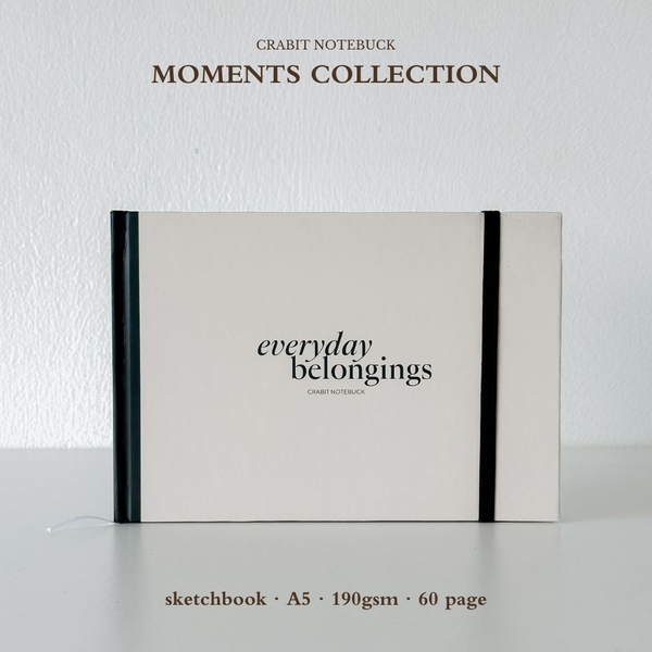 Sổ sketchbook A5 190gsm Moments Collection - Garden trơn be