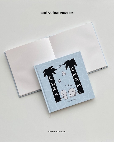 Sketchbook vuông 190gsm 80 trang 21x21cm Chăm chỉ - Xanh