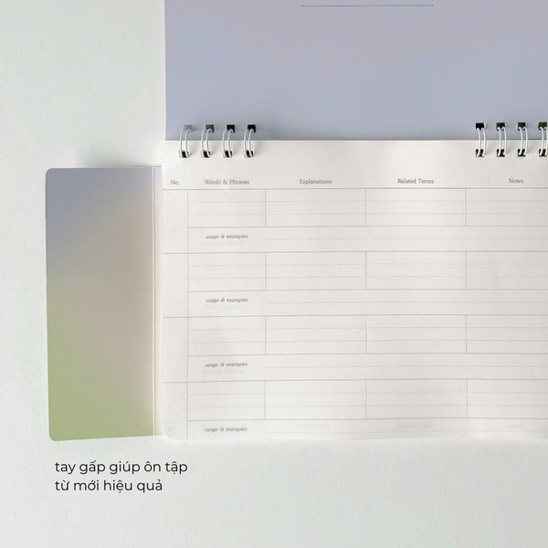 Sổ học từ B5 ruột kẻ ngang 90 trang học 360 từ - Hên Gradient