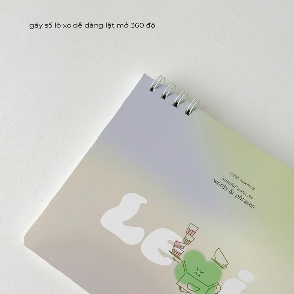 Sổ học từ B5 ruột kẻ ngang 90 trang học 360 từ - Hên Gradient