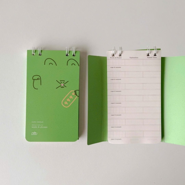 Sổ học từ Handy ruột grid 90 trang học 630 từ tượng hình - Hên Xanh lá