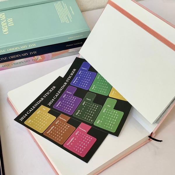 Sổ lịch 2024 planner lập kế hoạch 12 tháng Crabit One Ordinary Day - Pink Pastel [Tặng kèm Sticker Calendar]