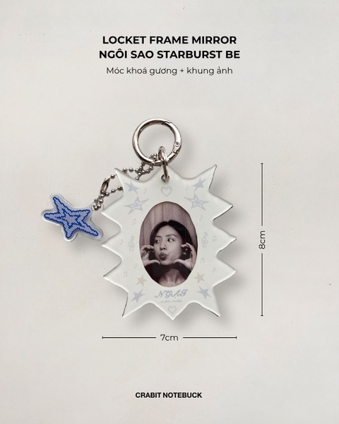 Móc khoá photo frame & gương Polka Dot Chấm bi Locket Frame Mirror