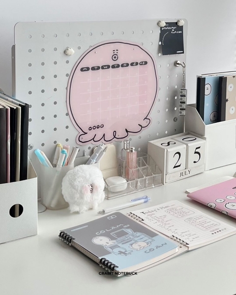 Lịch decor bảng lịch nam châm Chăm chỉ kèm nam châm mini
