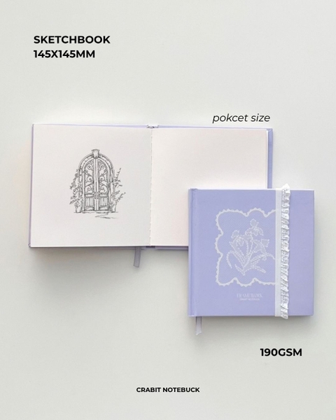 Sketchbook vuông mini 190gsm 80 trang Ren Framework