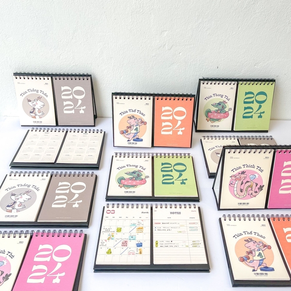 Lịch 2024 để bàn Crabit Calendar Thìn Thần Thái