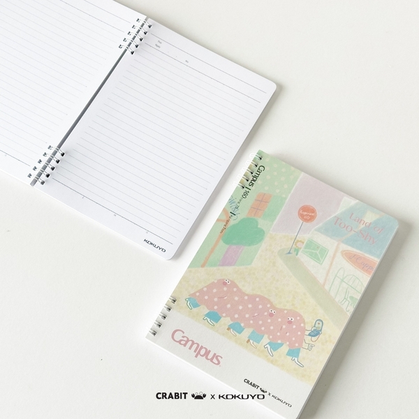 Sổ lò xo A5 kẻ ngang 160 trang Netizen - Crabit x Kokuyo - Land of Too-Shy