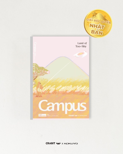 Vở kẻ ngang chấm 80 trang B5 giấy Nhật Crabit x Kokuyo Land of Too-Shy 2 -  Mr. Bubble Tea Picnic