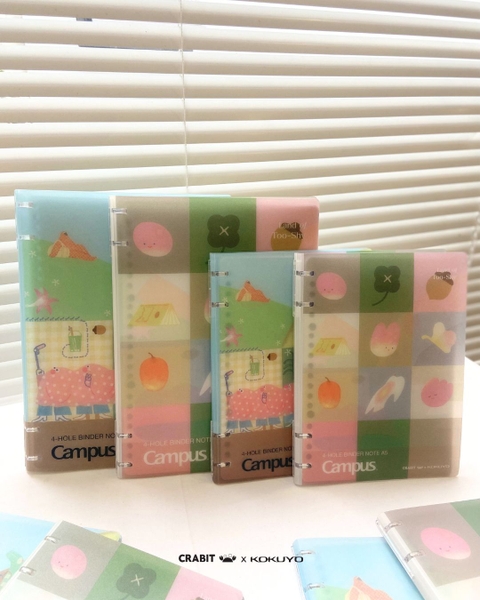 Sổ còng 4 lỗ kẻ ngang B5 80 trang Crabit x Kokuyo Land of Too-shy 2 - Cư dân