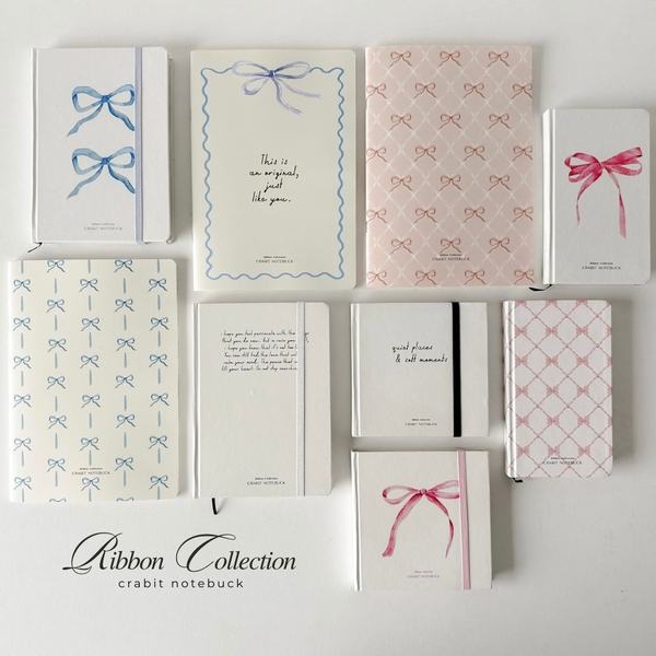 Sổ grid A5 Ribbon Collection Nơ Xanh