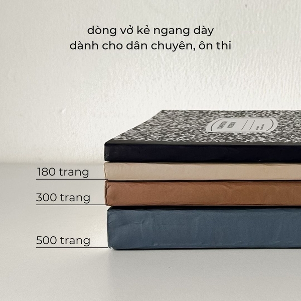 Vở kẻ ngang 200 trang tặng kèm sticker Composition Collection - Nâu Sữa