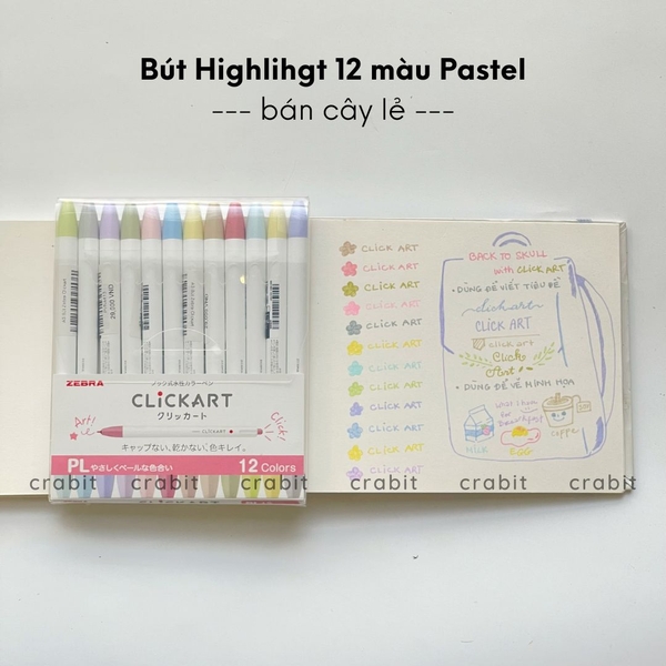 Bút Zebra Clickart nhiều màu mực ngòi 0/.6mm