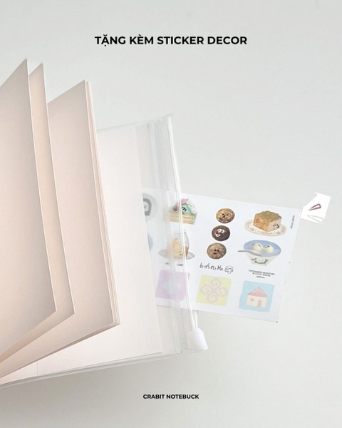 Sổ tay handy bìa mềm bọc vỏ PVC tặng kèm sticker 130gsm 128 trang ruột grid Miếng Bánh Trôi