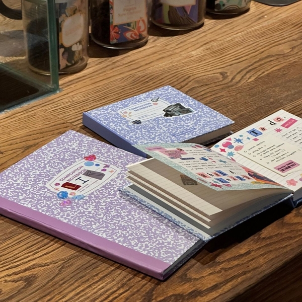 Vở kẻ ngang 200 trang tặng kèm sticker Composition Collection - Tím