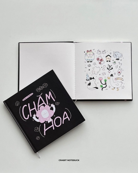 Sketchbook vuông 190gsm 80 trang 21x21cm Chăm chỉ - Chăm Hoa