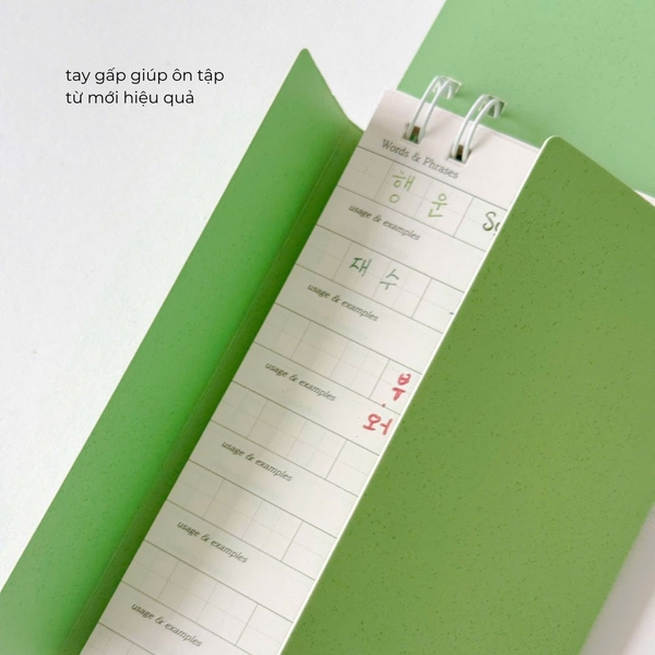 Sổ học từ Handy ruột grid 90 trang học 630 từ tượng hình - Hên Xanh lá