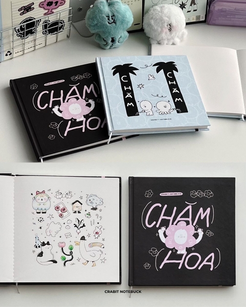 Sketchbook vuông 190gsm 80 trang 21x21cm Chăm chỉ - Xanh