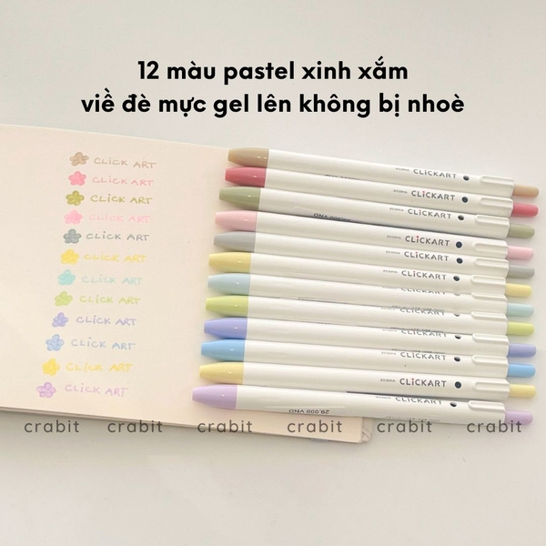 Bút Zebra Clickart nhiều màu mực ngòi 0/.6mm