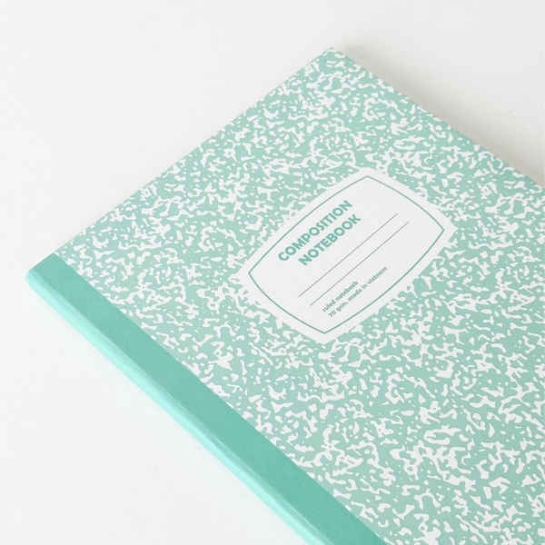 Vở kẻ ngang 200 trang tặng kèm sticker Composition Collection - Xanh