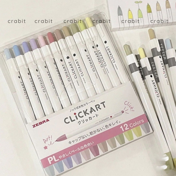 Bút Zebra Clickart nhiều màu mực ngòi 0/.6mm