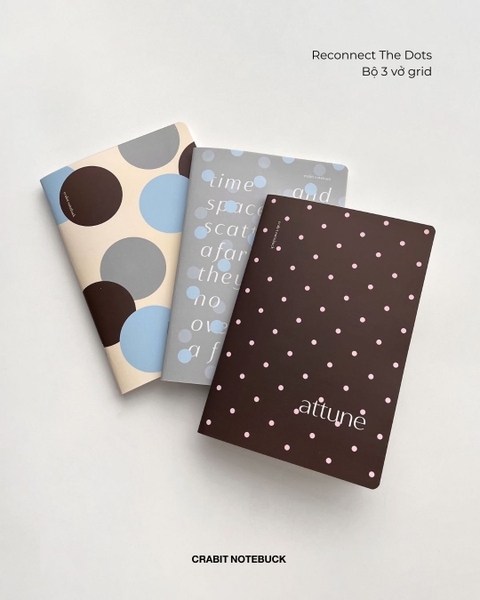 Vở grid caro 100 trang 80gsm Chấm bi - Nâu