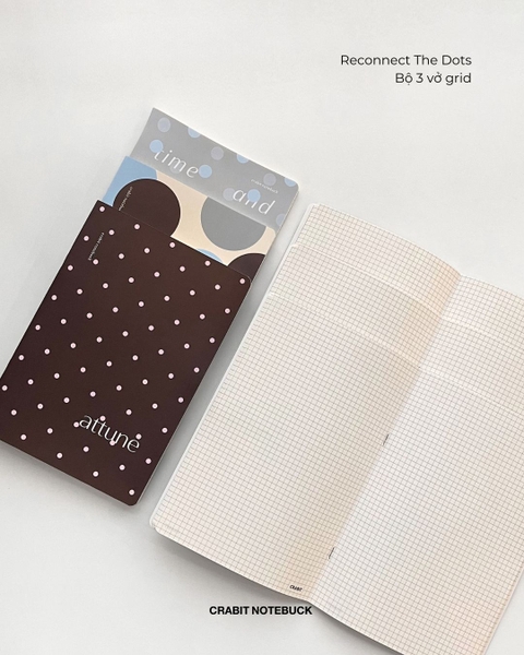 Vở grid caro 100 trang 80gsm Chấm bi - Xanh Nâu
