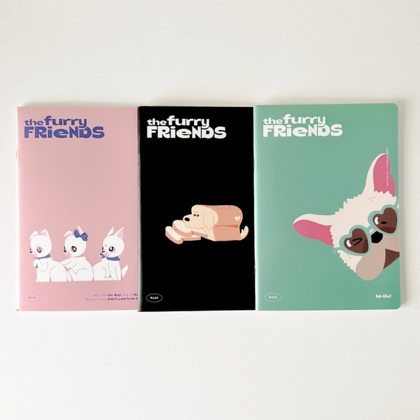 Vở kẻ ngang 120 trang Crabit x SGT - The Furry Friends - Cu Lỳ - Đen