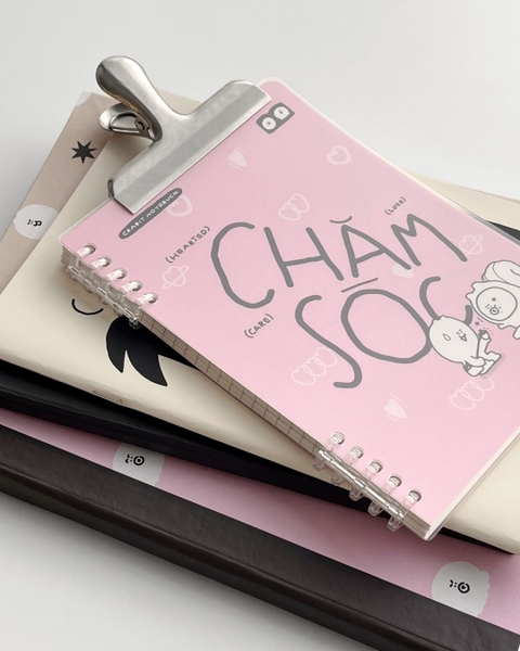Sổ còng 2 đầu A5 100gsm 120 trang kẻ ngang Chăm chỉ - Chăm Sóc